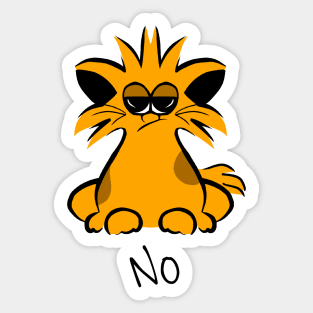 Cat says no - hilarious jokes - Funny animals - No cat Sticker